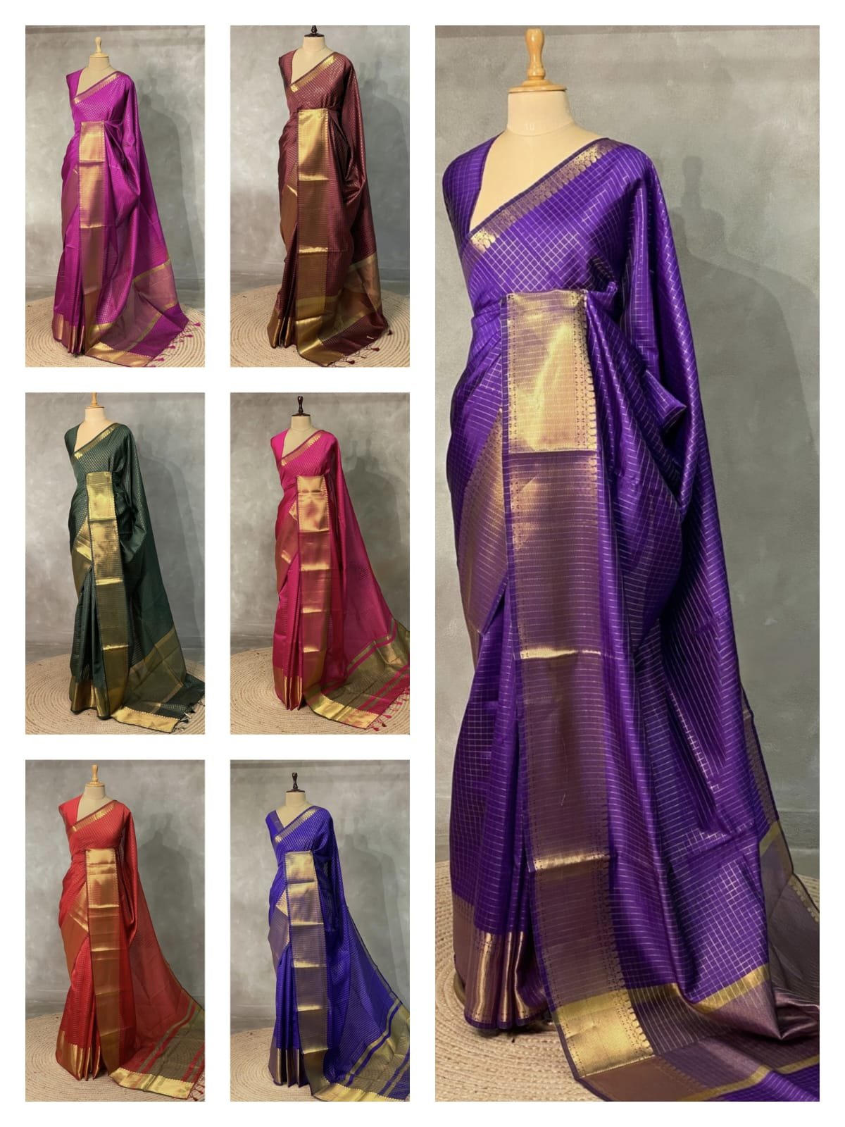 Party Wear Semi Kanchivaram Silk Sarees image 30