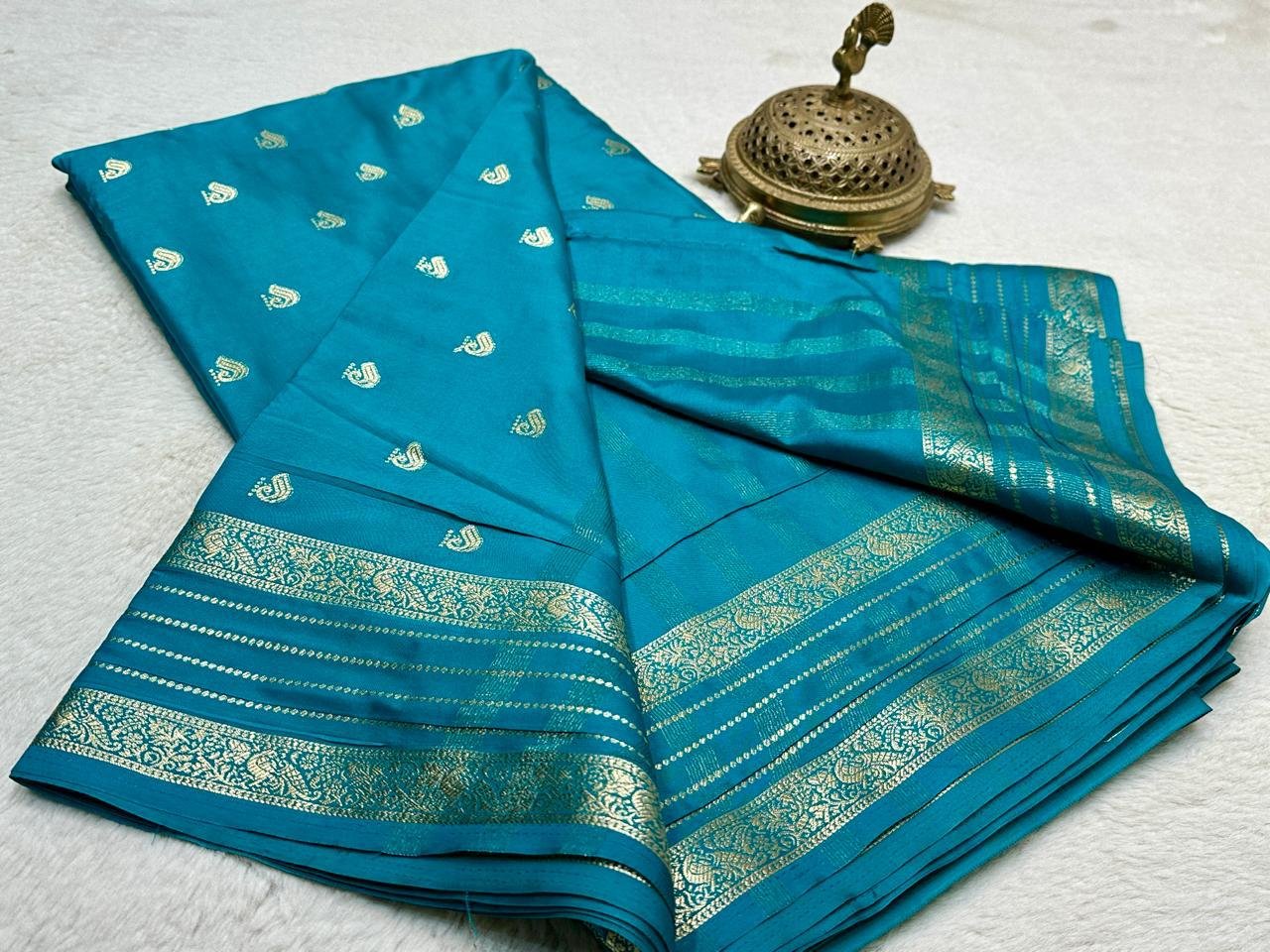 3 Semi Mysore Crape Silk Sarees image 5