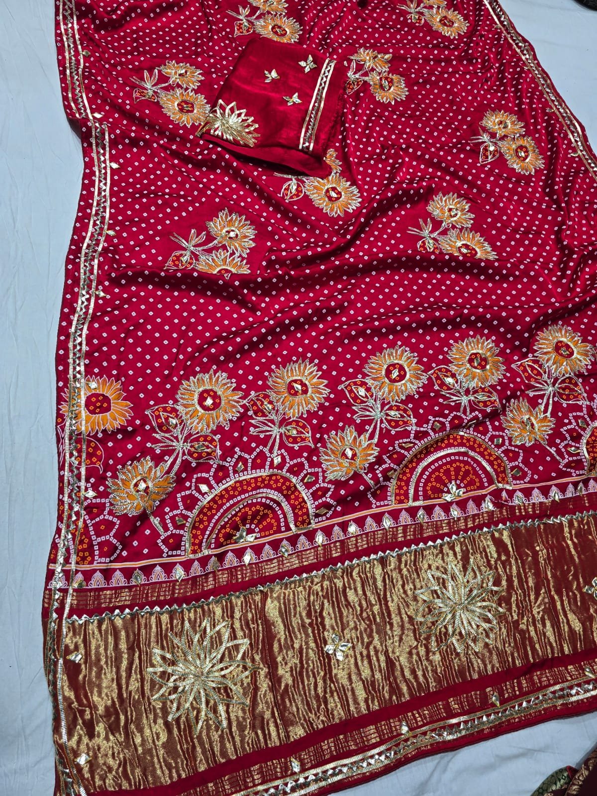 Modal Gajji Silk Saree with Gota Patti Design image 8