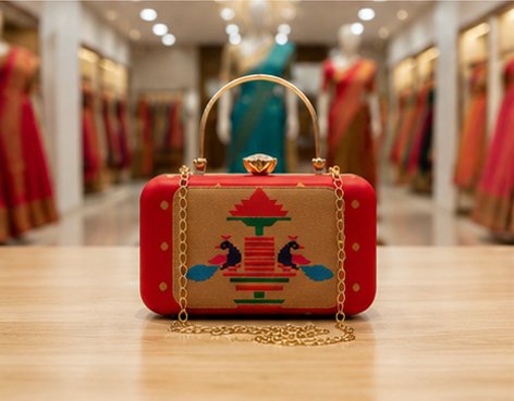 Paithani Clutch Design 1 image 5