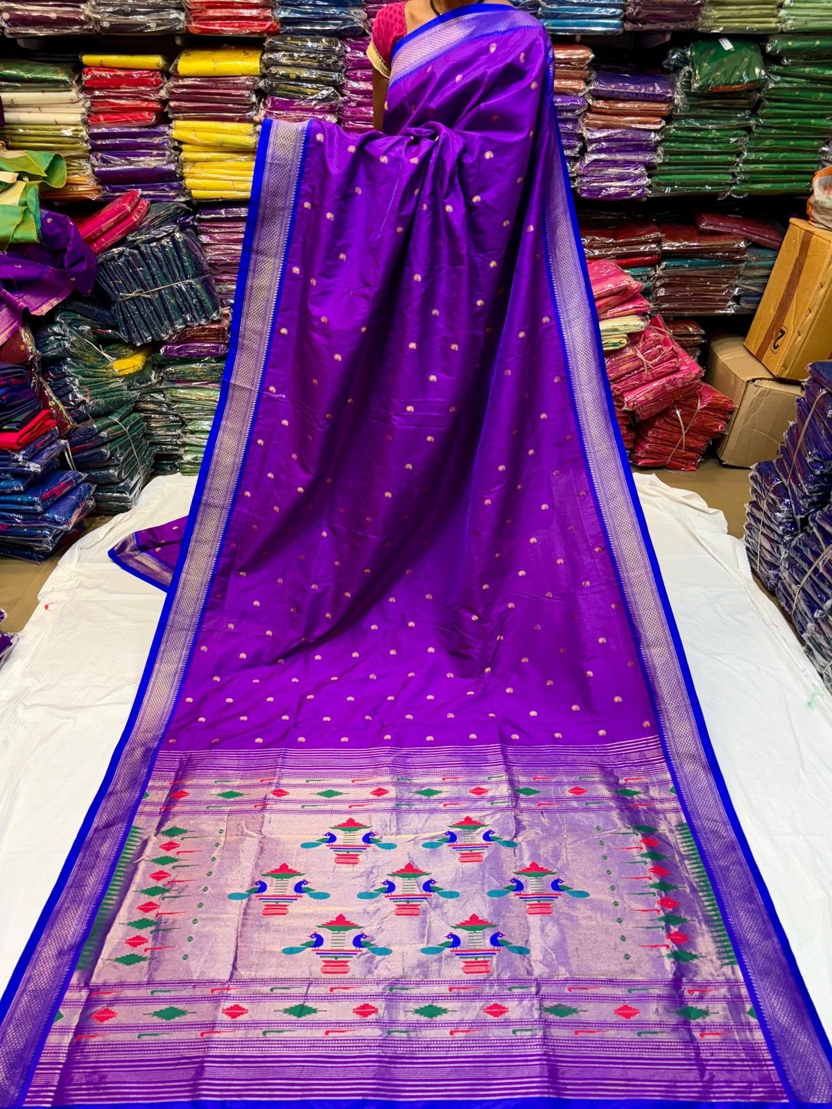Yeola Double Pallu Semi Paithani image 30