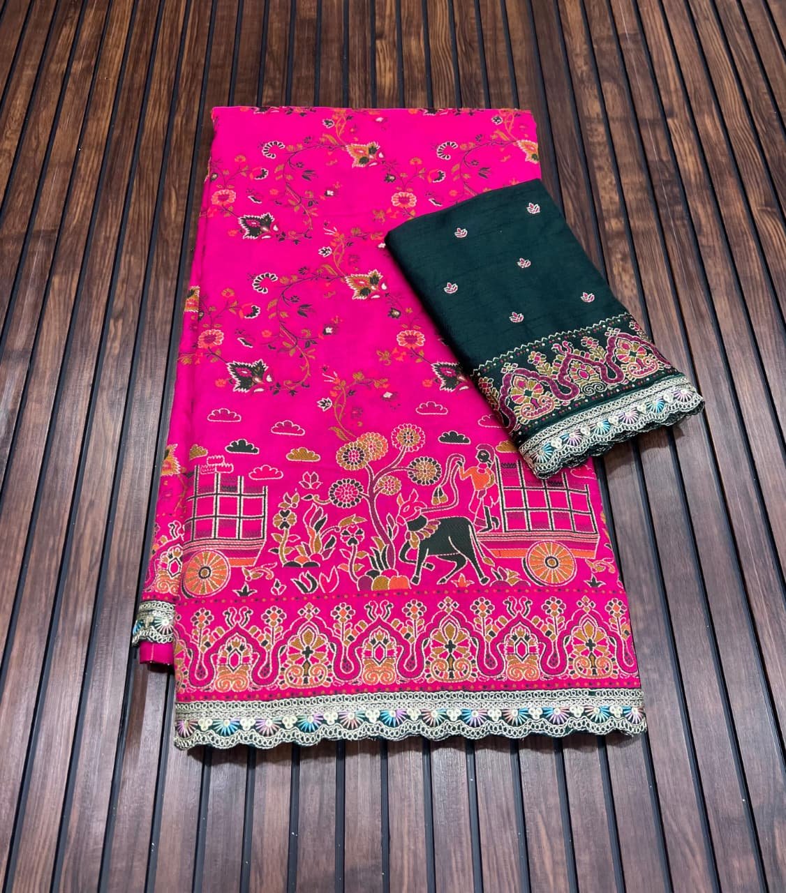 7 Rajwadi Pashmina Silk Weaving Saree image 5