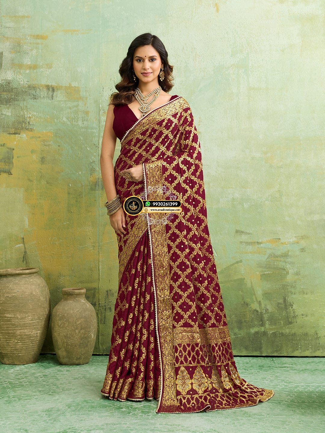 Banarasi Silk With Heavy Zari Work Saree with Handwork (single color) image 4