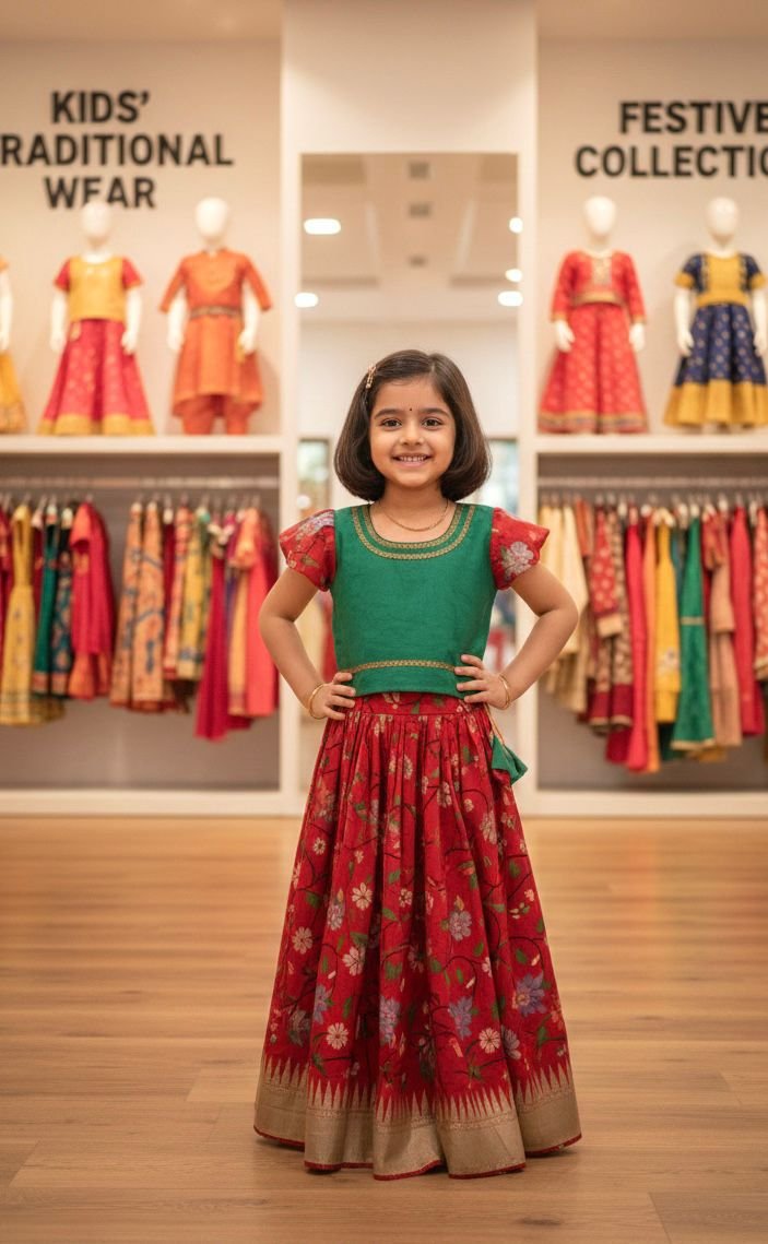 Paithani Kids Lehenga Choli image 12