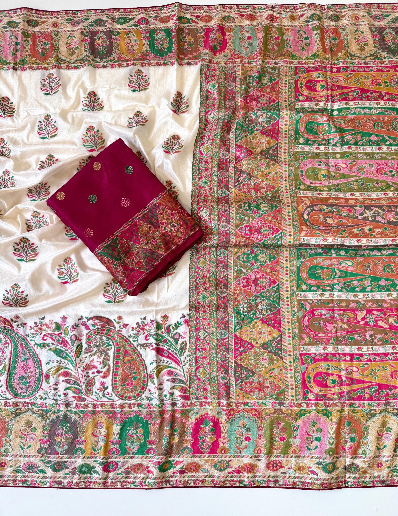 2 Pure Heavy Rajwada Pasmina Silk image 9