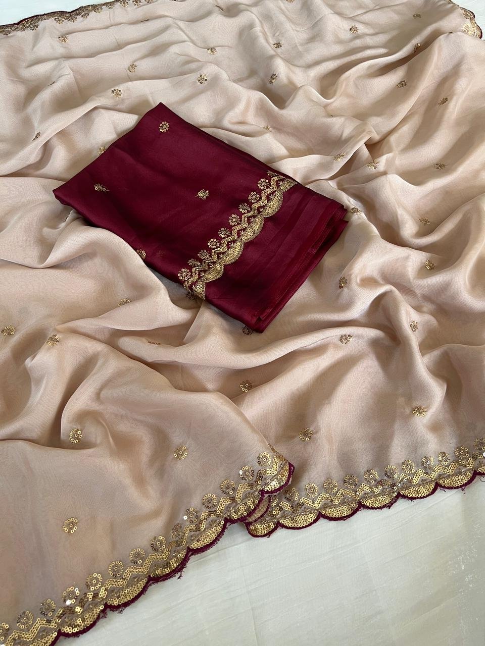 Rangoli silk saree with embroidery image 4