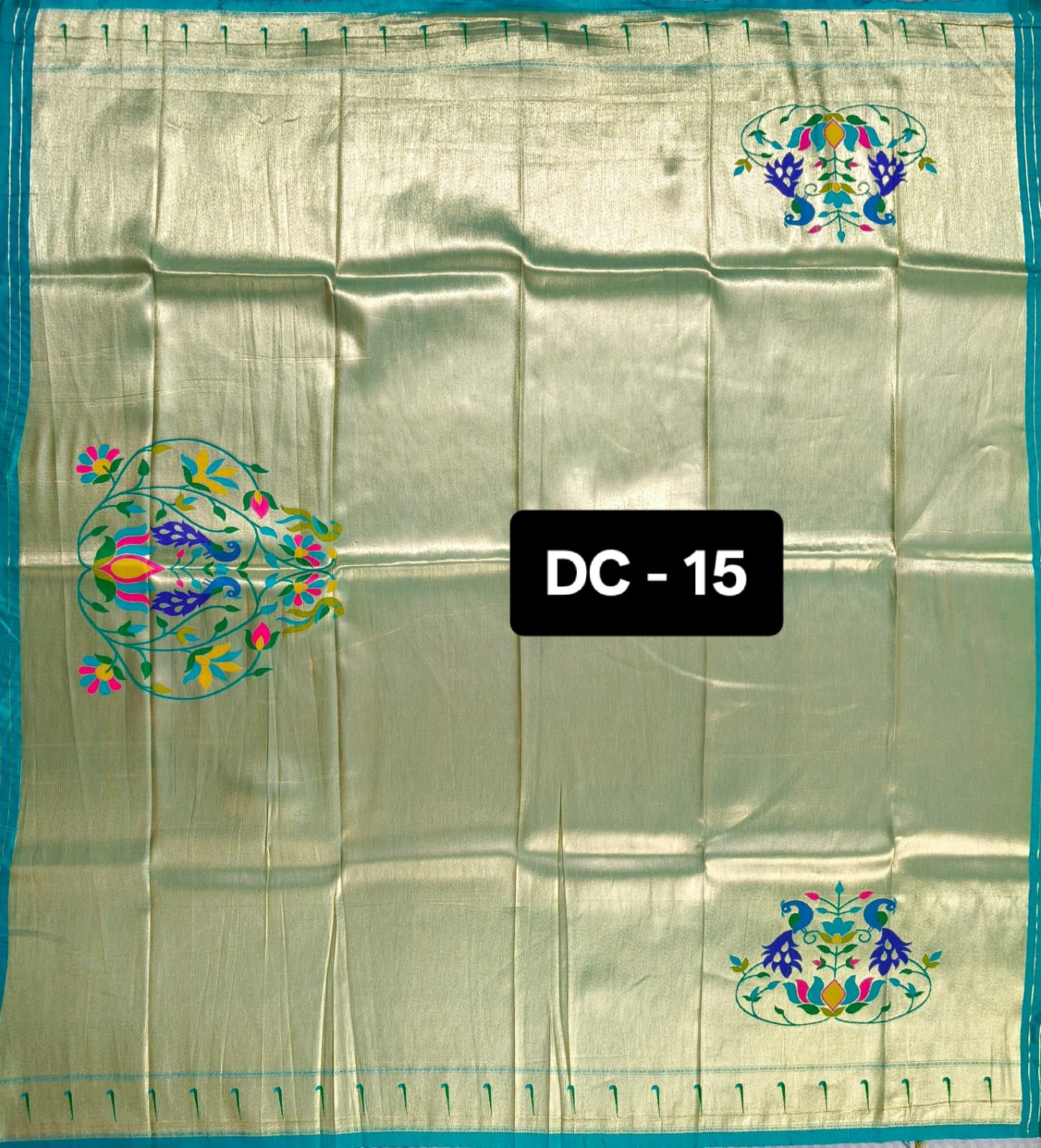 5 Paithani Blouse Piece blue Border