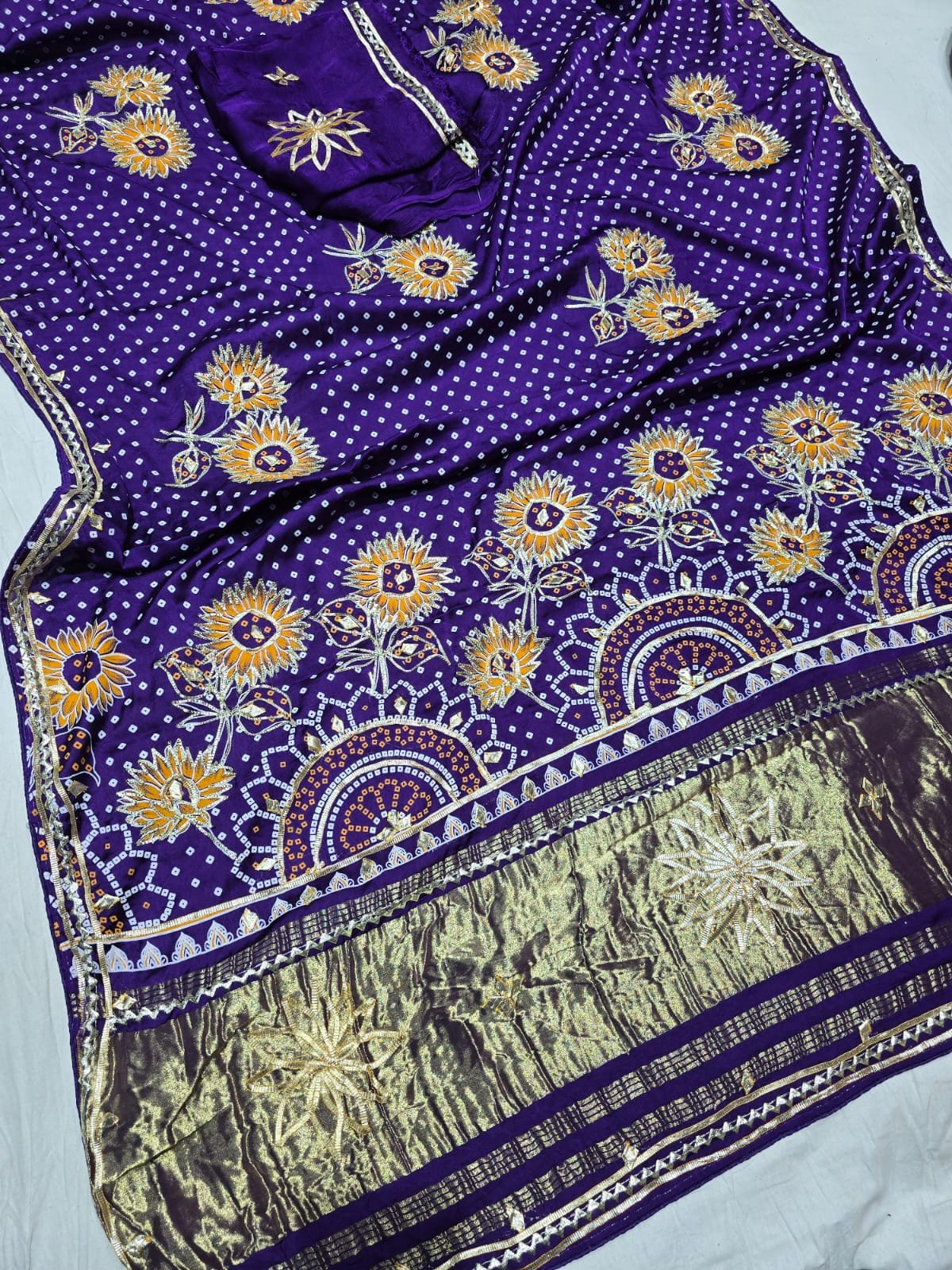 Modal Gajji Silk Saree with Gota Patti Design