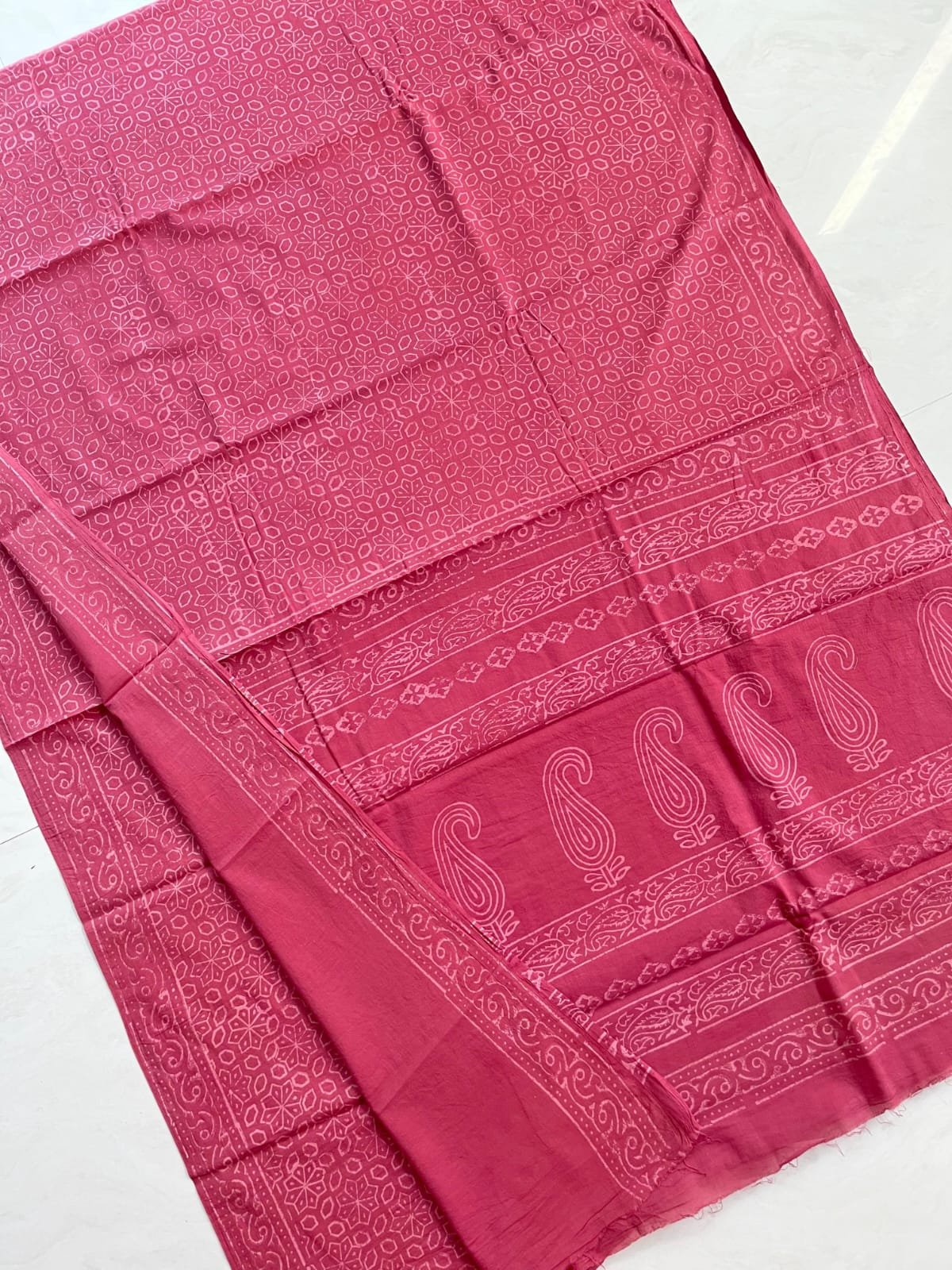 Hand Block Printed Cotton Mul Sarees image 6