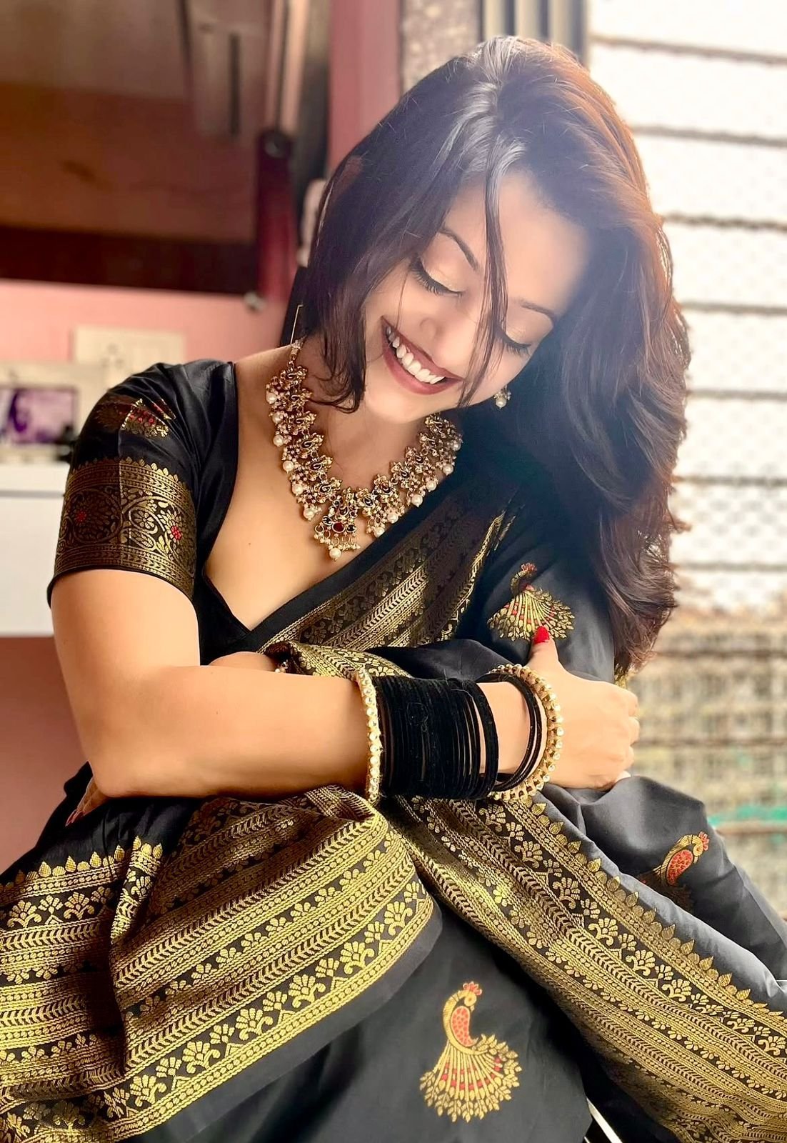 Rashmika Peacock Paithani image 3
