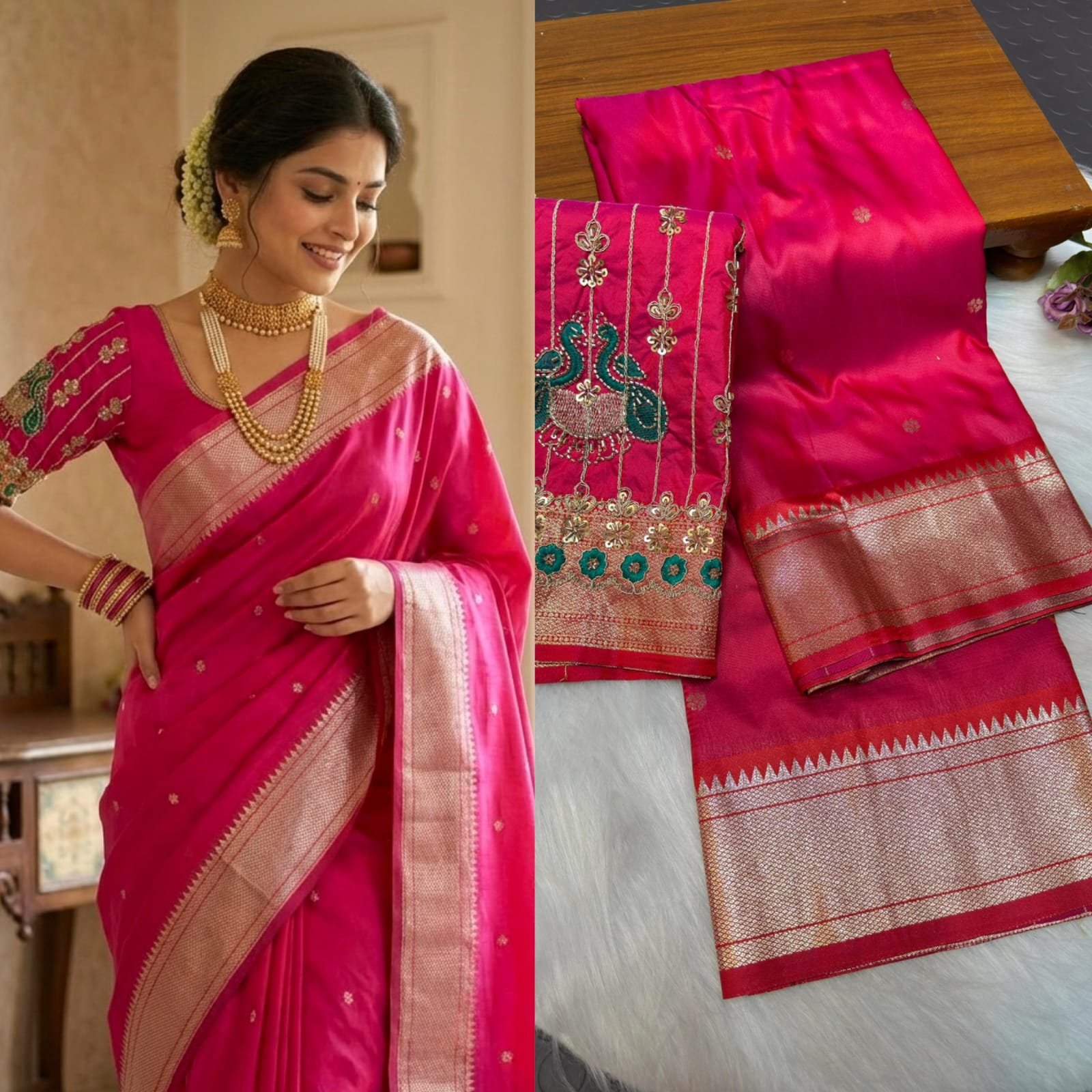 Aari Work Kalanjali Paithani image 16