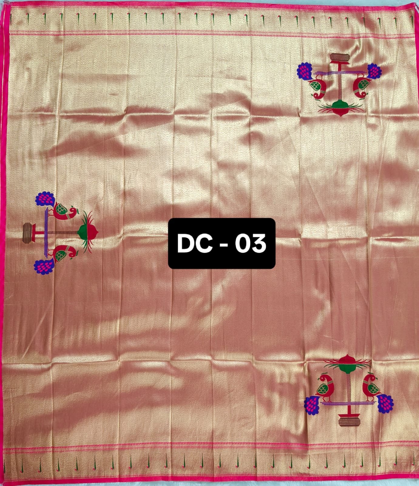 13 Paithani Blouse Piece Pink Border