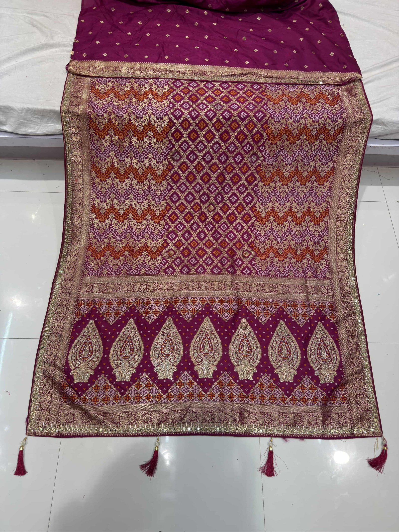 Premium Banarasi Dola Gharchola With Gotapatti Pallu image 8
