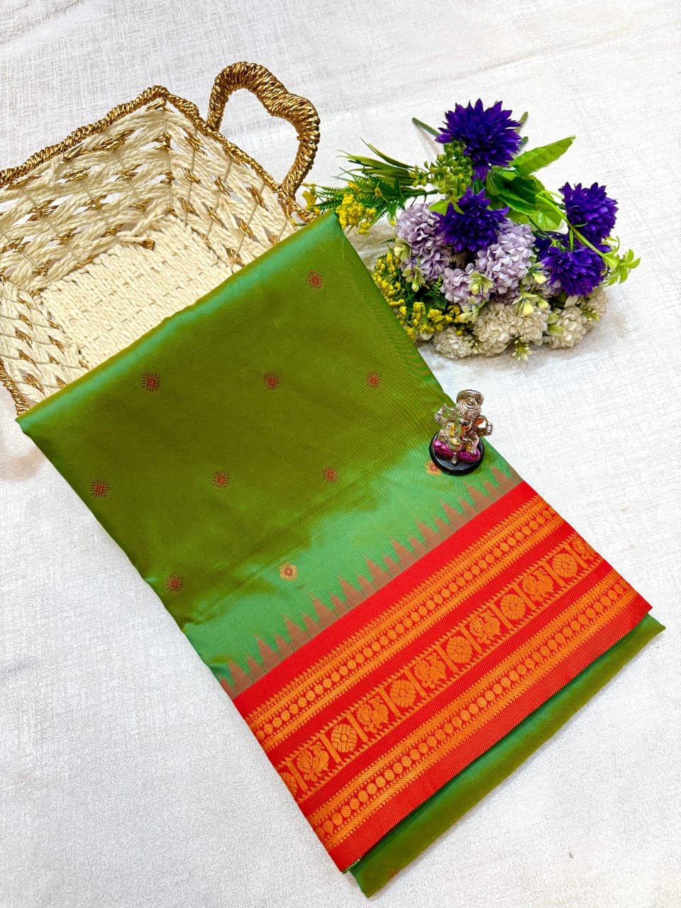 Half Silk South Indian Paithani image 11