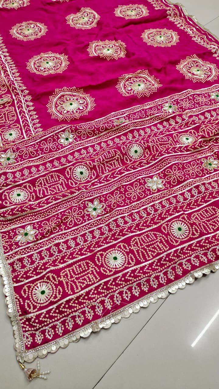 Pure Rajawadi Bhandhani Pallu Saree image 3