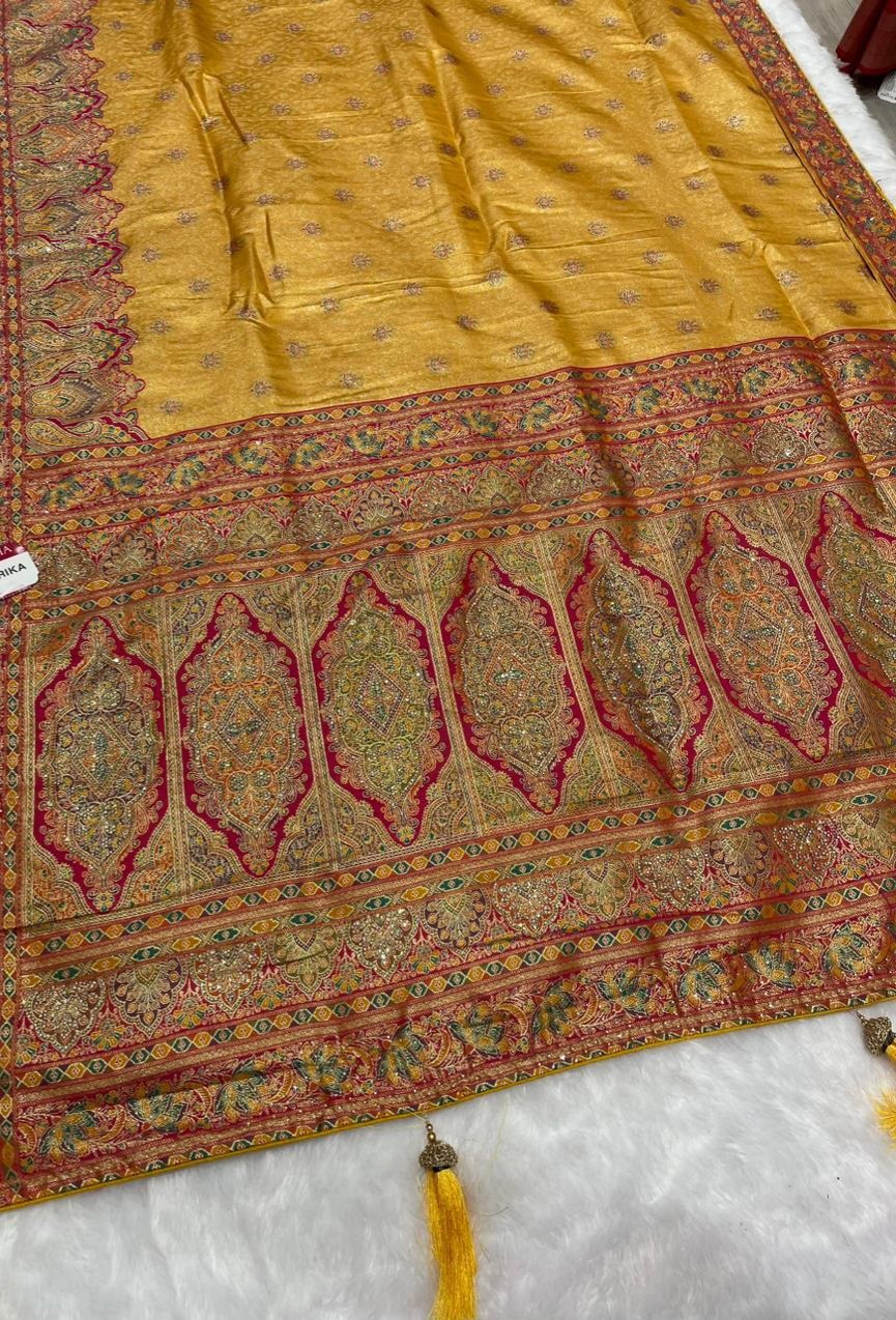 Premium Semi Silk Saree With Jarkan Work image 4