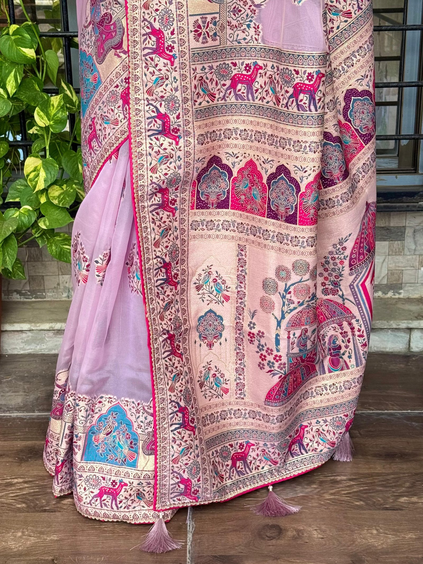 Pure organza jaquard saree image 16