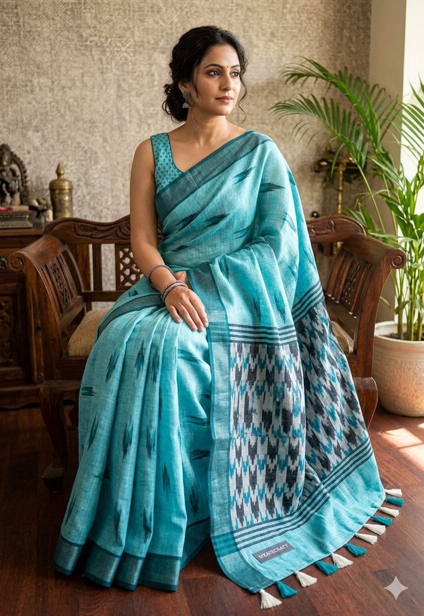 Pure Linen Cotton Sarees image 36