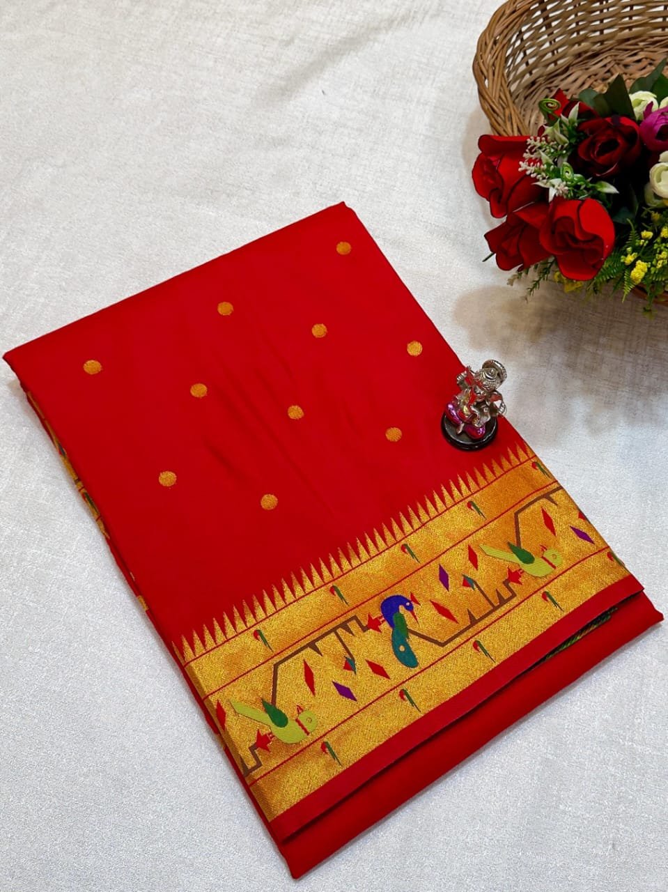 Mor Popat Brocade Paithani image 18