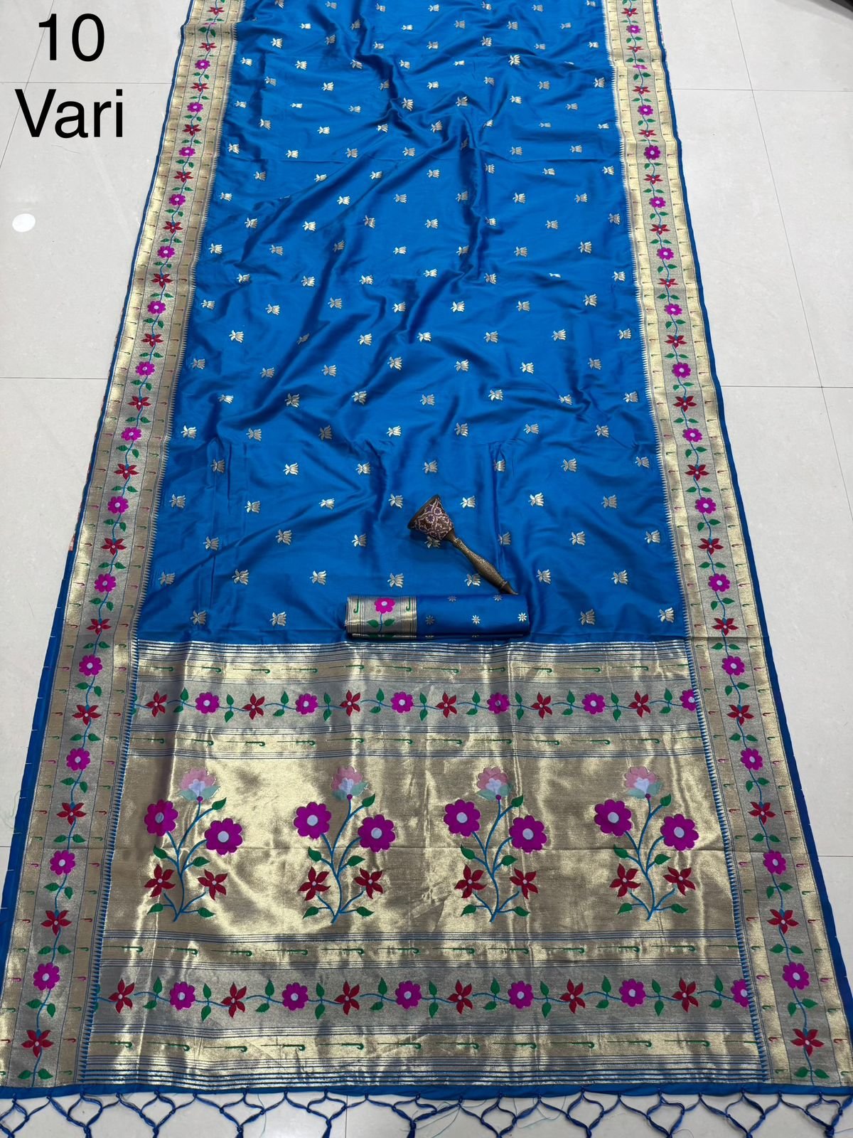 10 Vaar Flower Paithani Saree image 9