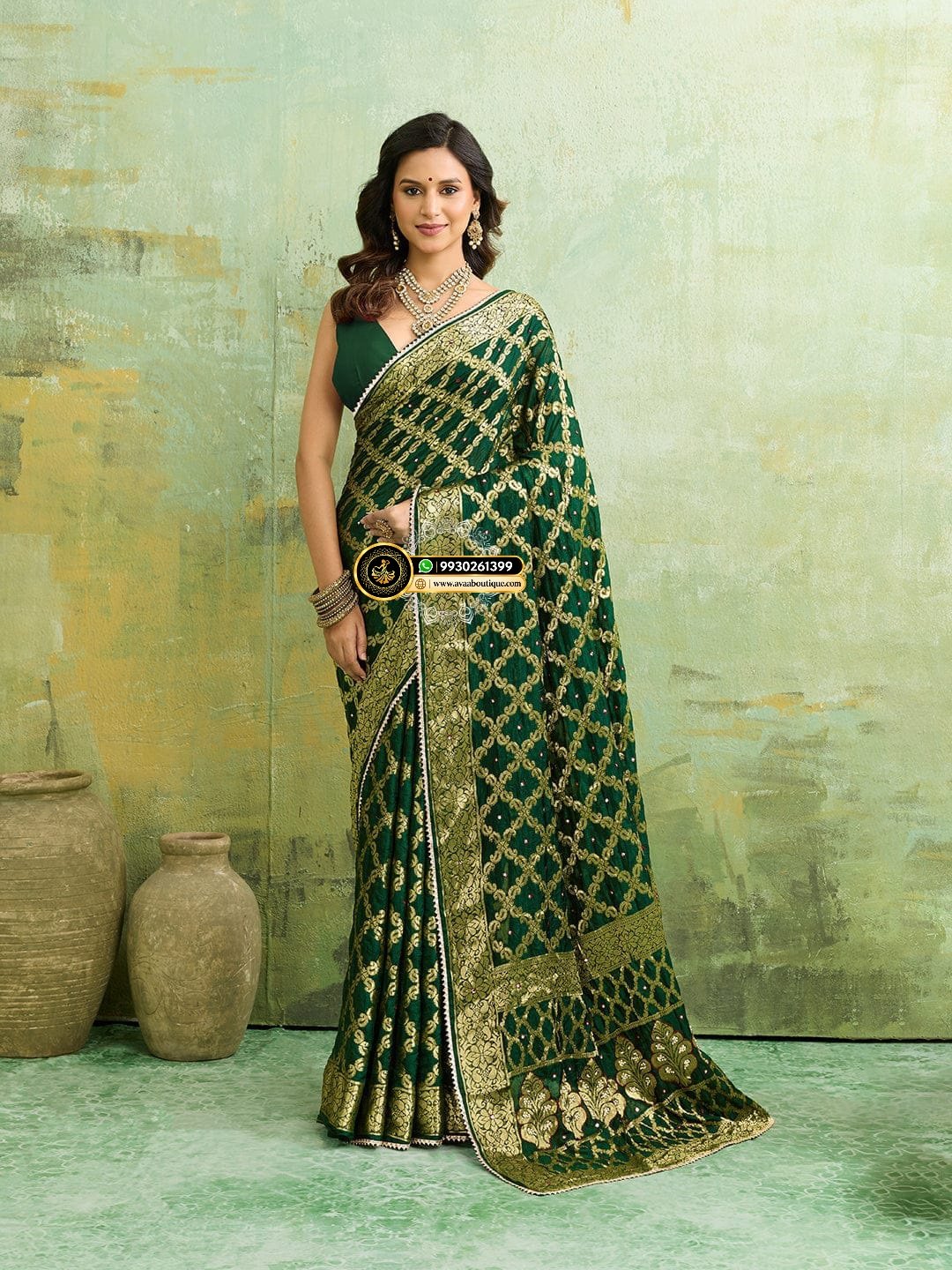 Banarasi Silk With Heavy Zari Work Saree with Handwork (single color) image 6