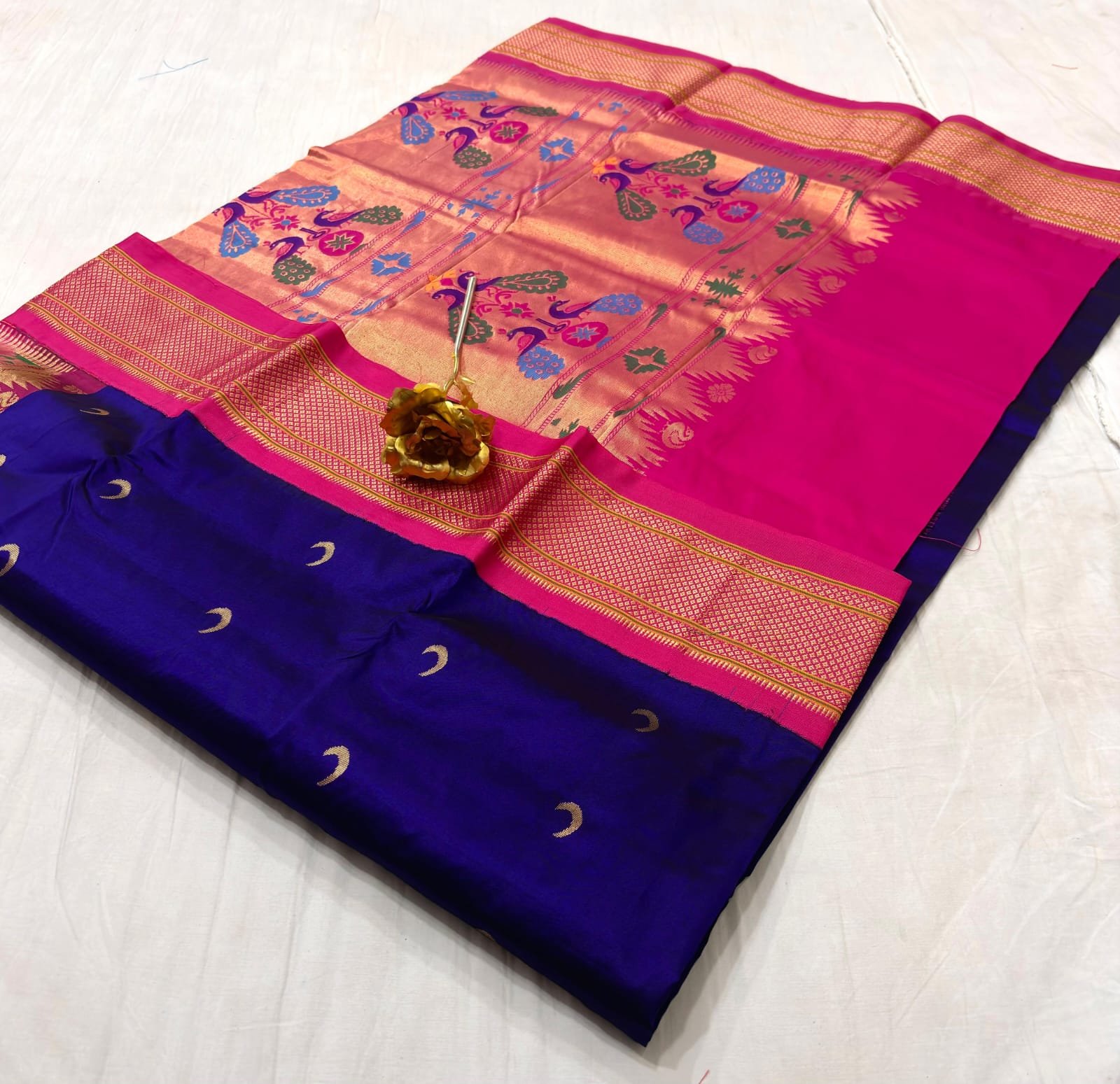 Chandrakor Paithani Pure Silk image 7