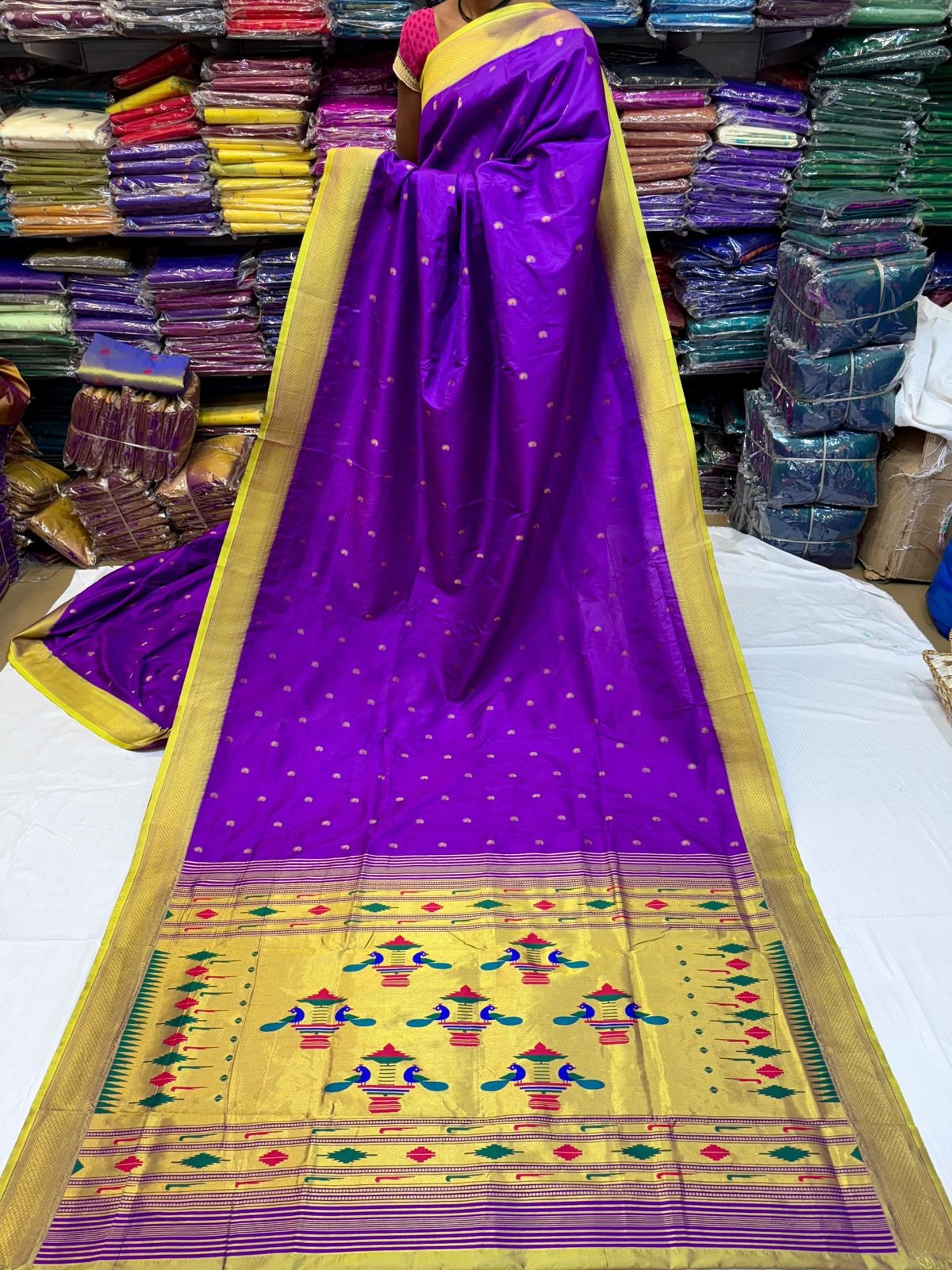 Yeola Double Pallu Semi Paithani image 28