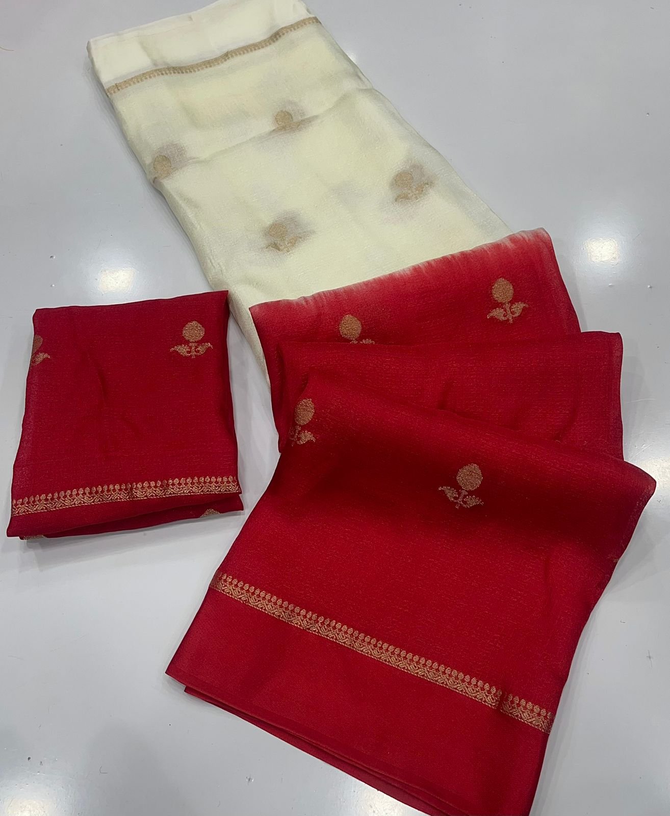 Pure soft Viscose Khadi silk fabric with satin border image 20