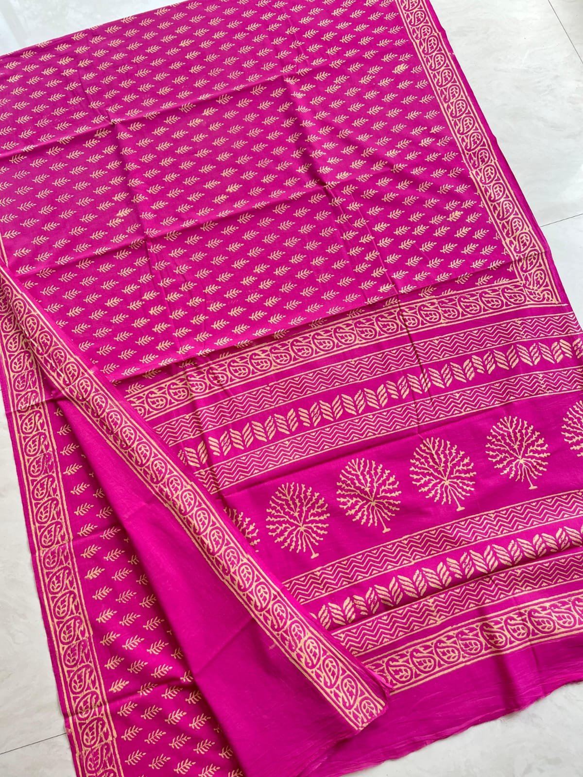 Hand Block Printed Cotton Mul Sarees image 10