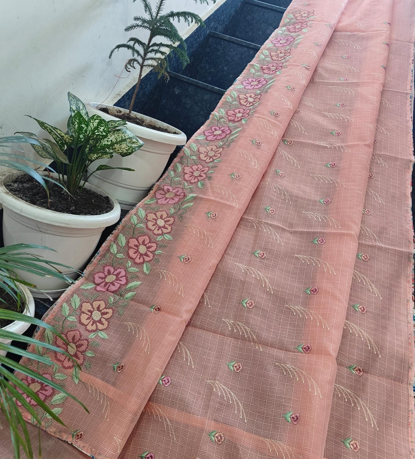 Kota Doria Saree – Embroidery Work image 7