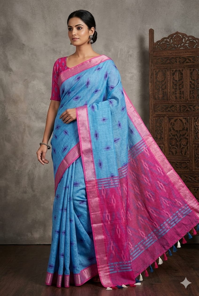 Pure Linen Cotton Sarees image 22
