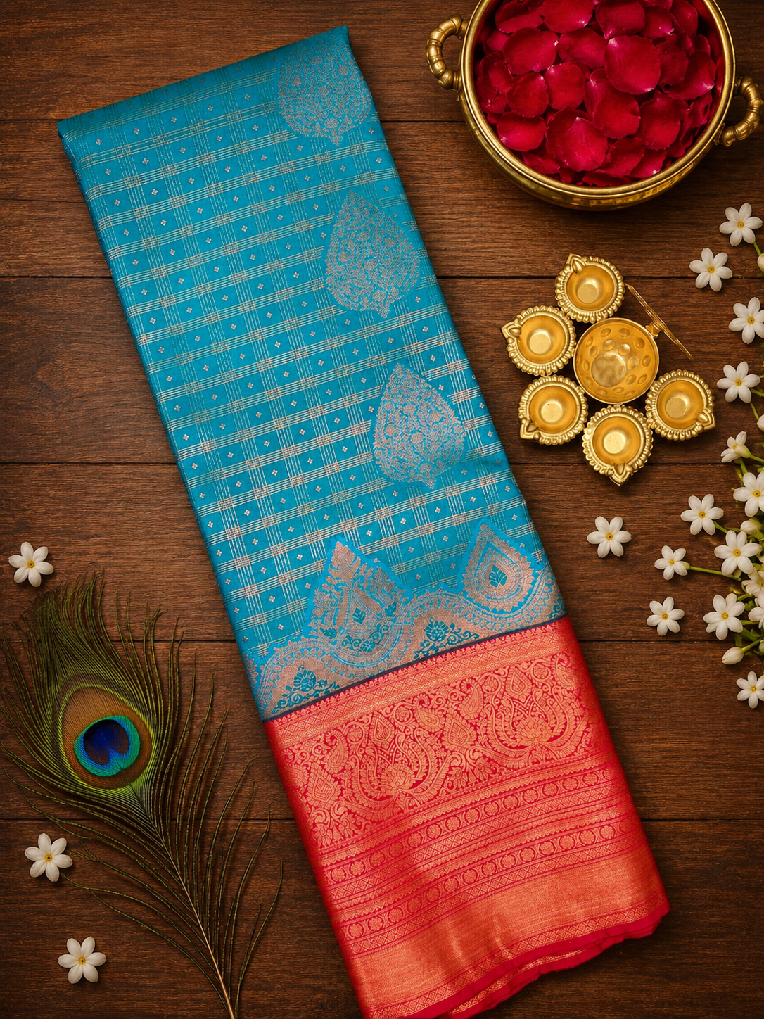 9 Korvai Kanchi Semi Silk Sarees image 6