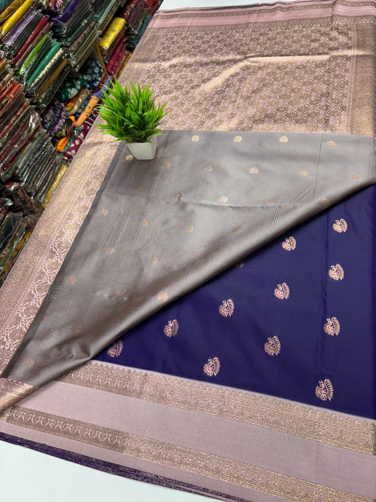 Premium Soft Kanchi silk saree in Bentex border image 7