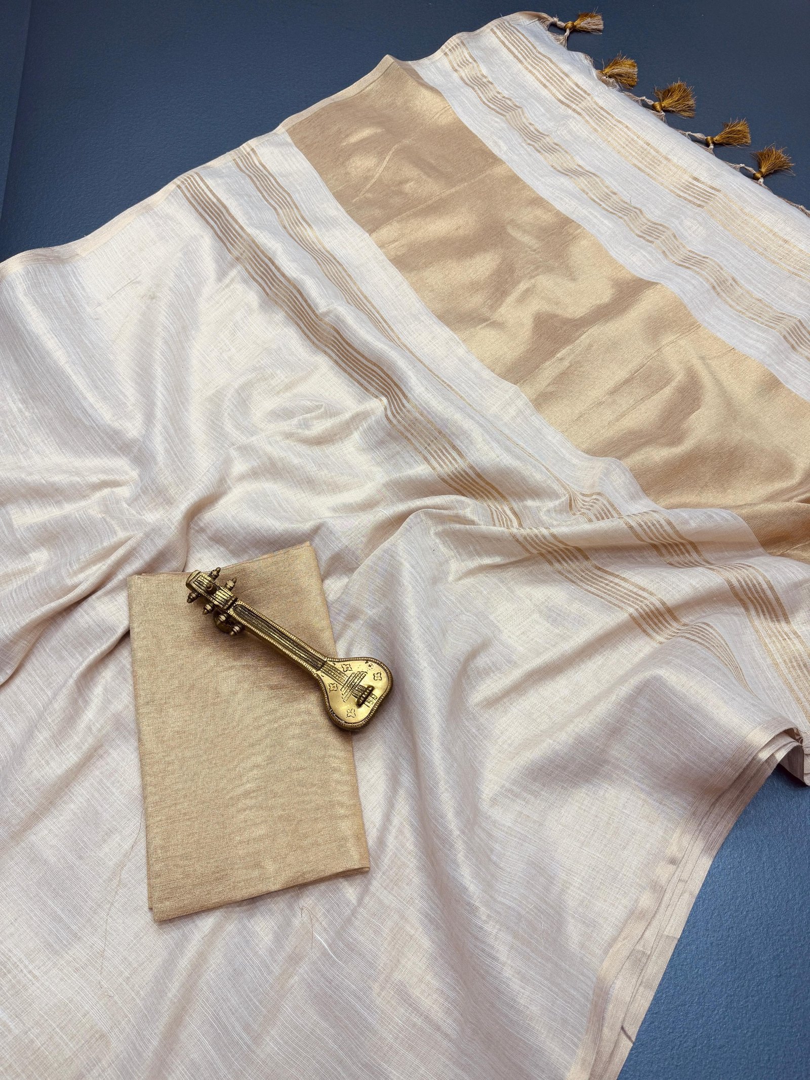 Pure Mysore Silk Soft Linen Saree image 11