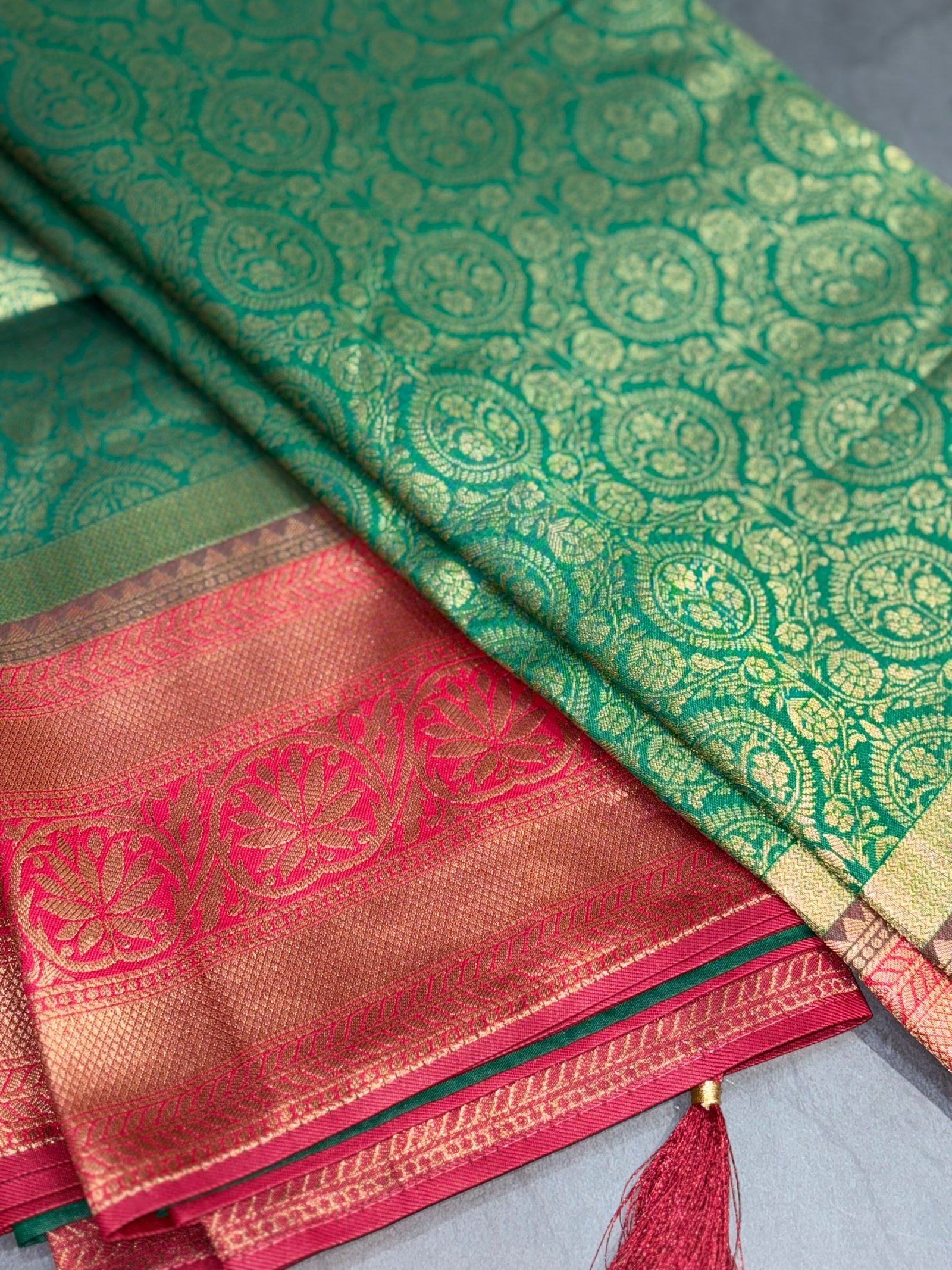 Kanchi Semi Silk Saree Full Brocade image 10