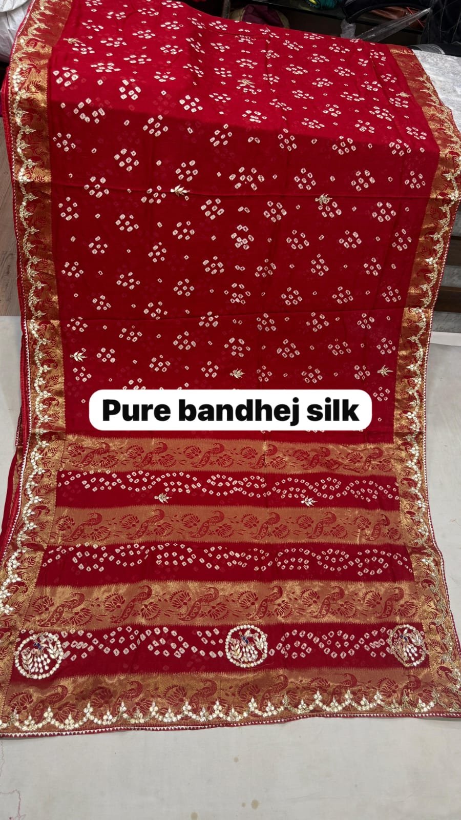 Pure HO Silk Handloom Silk Pure Bandhej Silk image 12