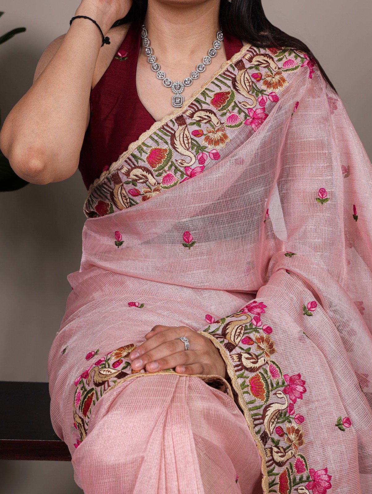 14 Kota Doria Zari Tissue Saree image 13