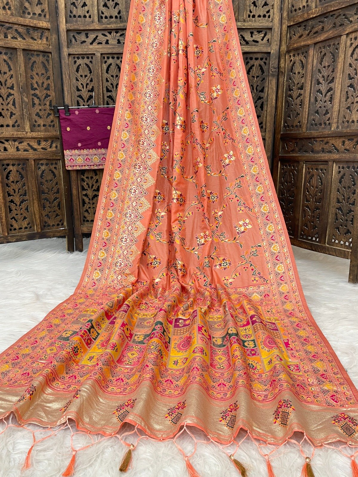 8 Soft silk Pashmina Saree image 3