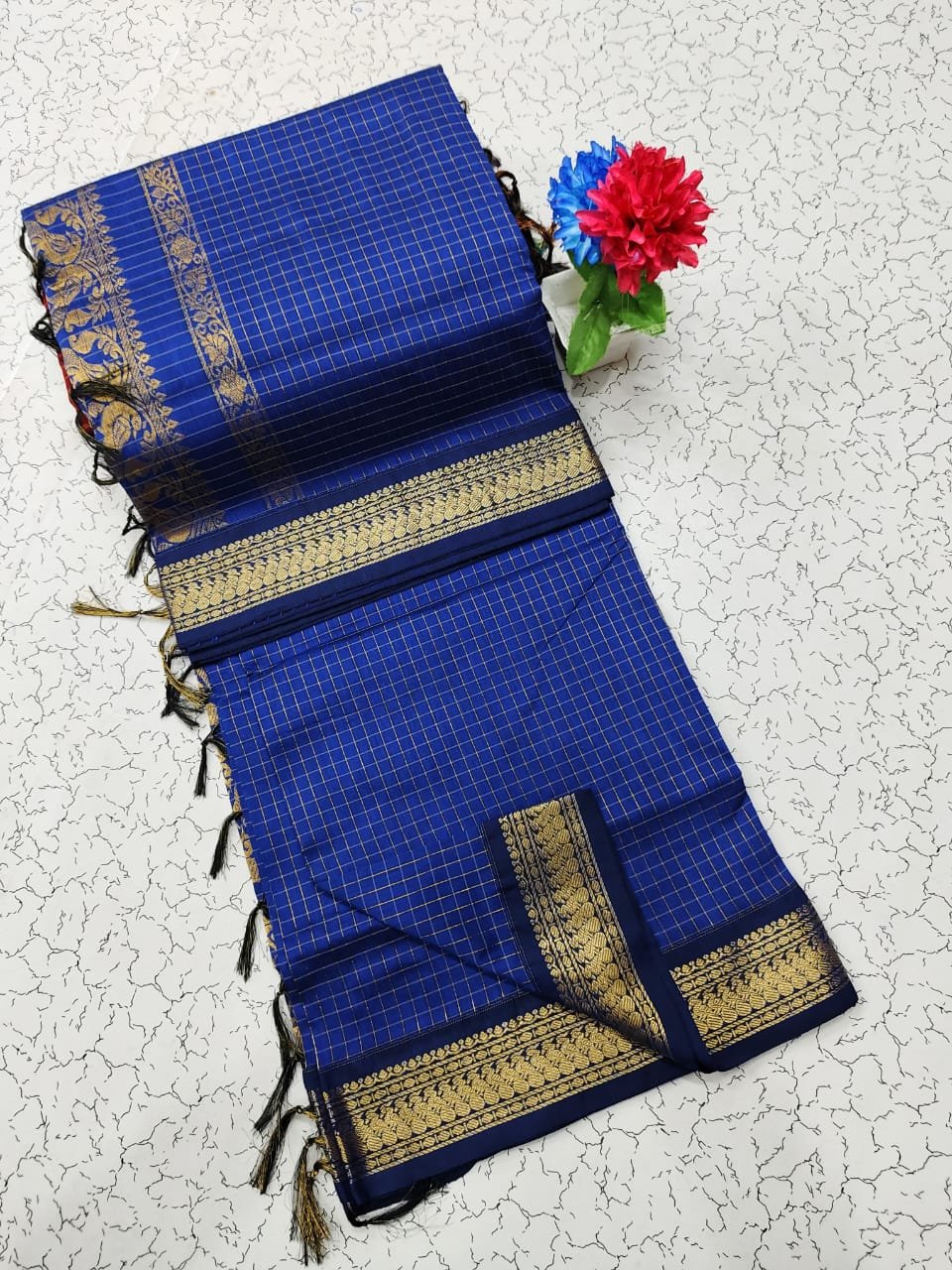 Kalyani Cotton Checks Saree image 25