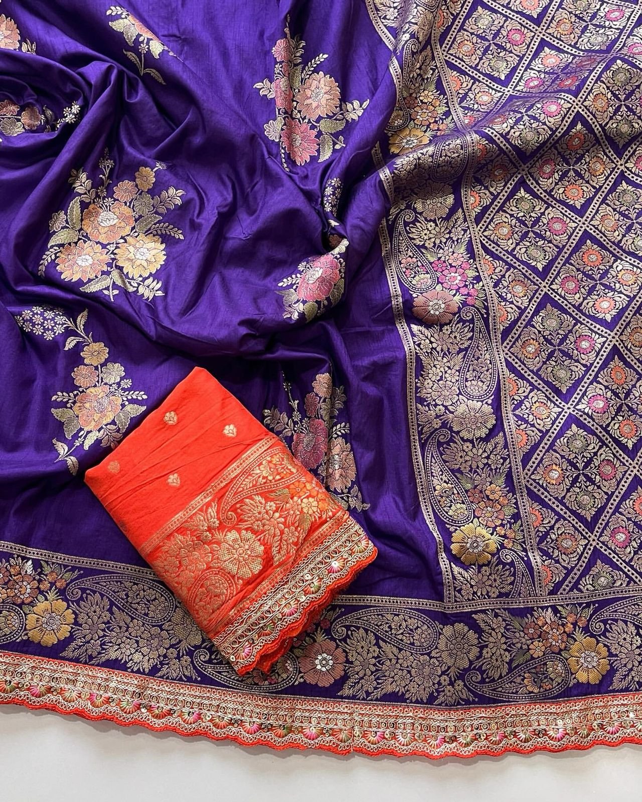 Heavy Dola Silk Saree with Embroidery image 6