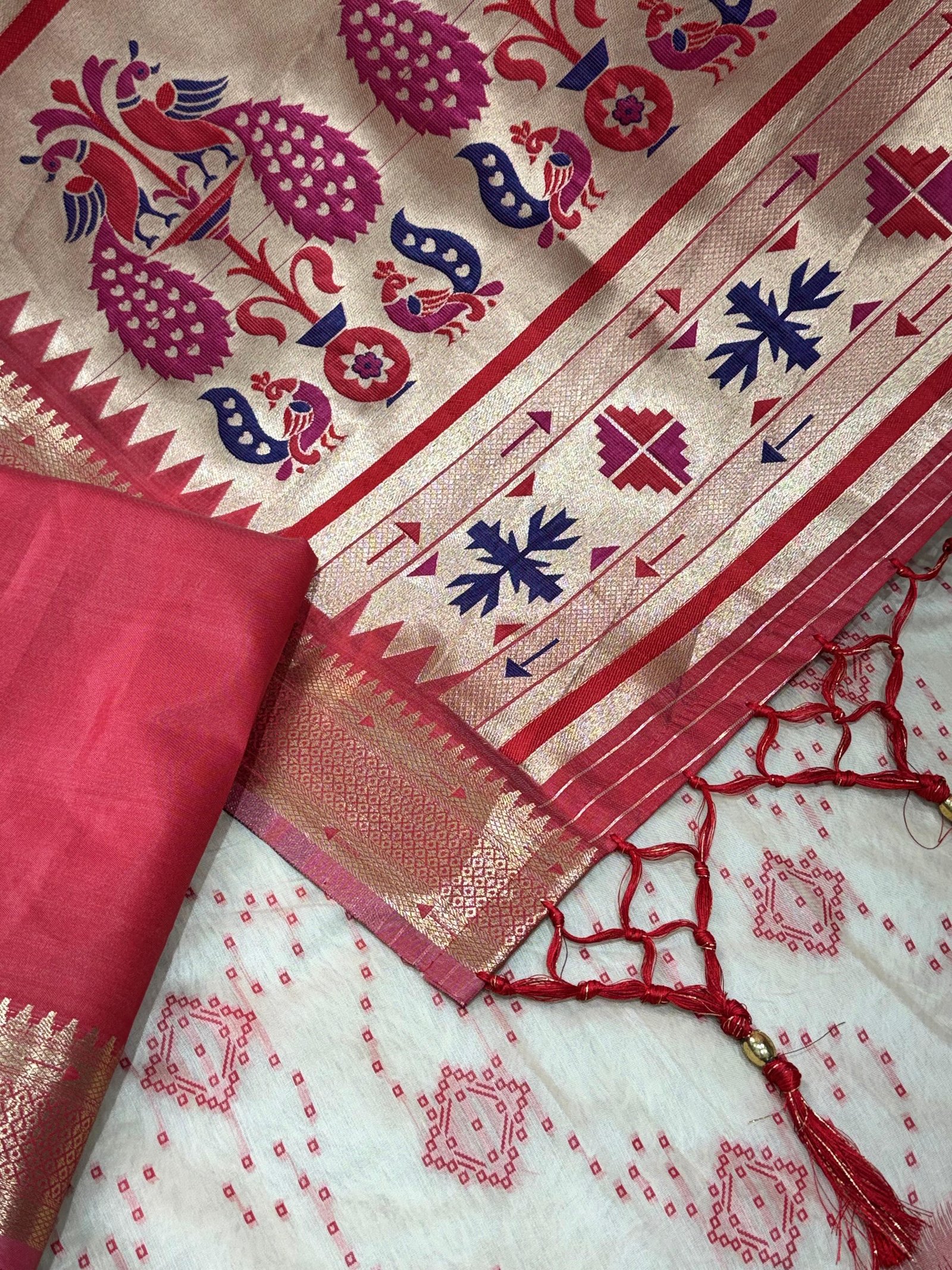 Soft Pure Cotton Sarees with latkan image 12