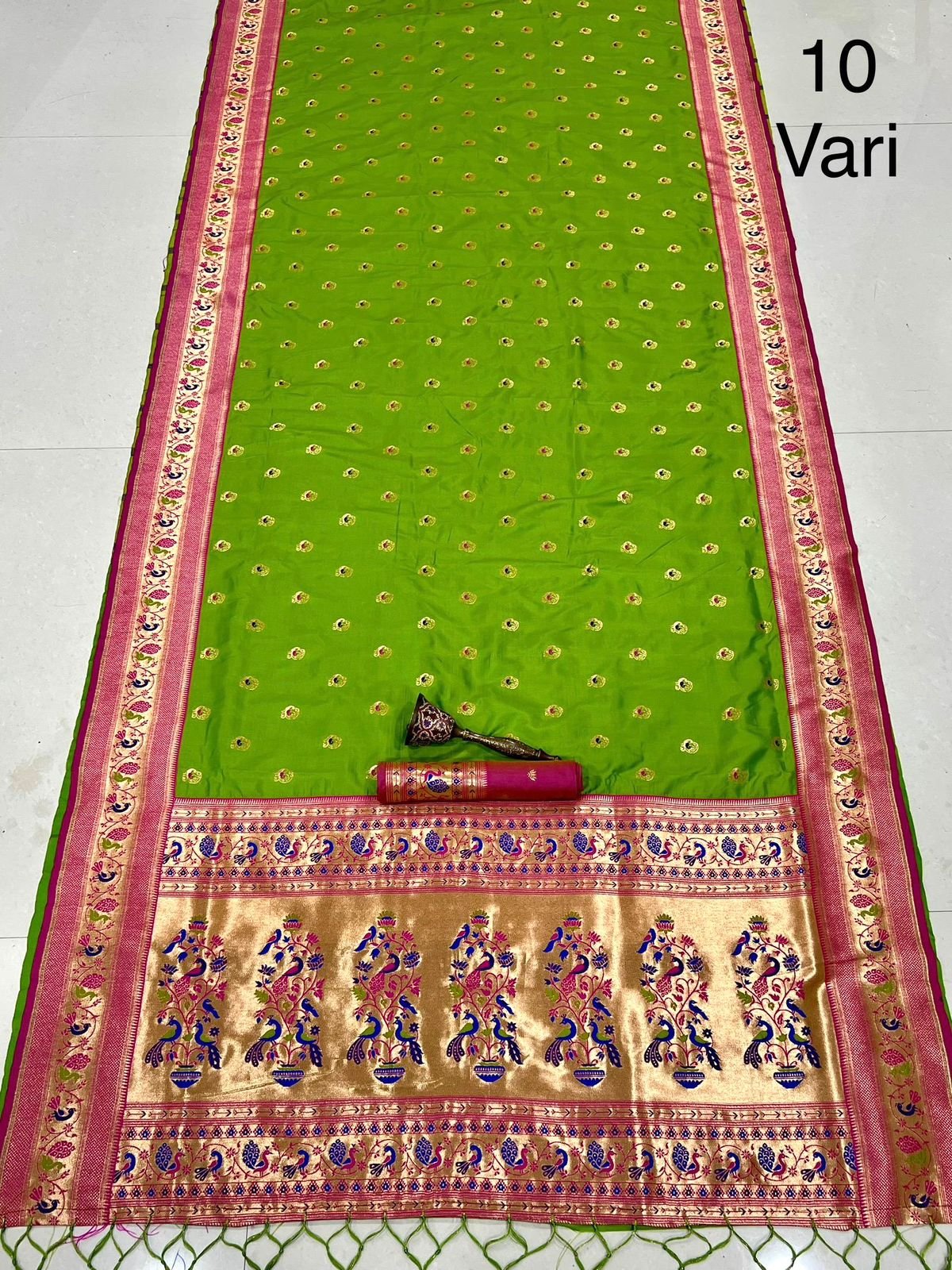10 yards Peacock Design Paithani image 8