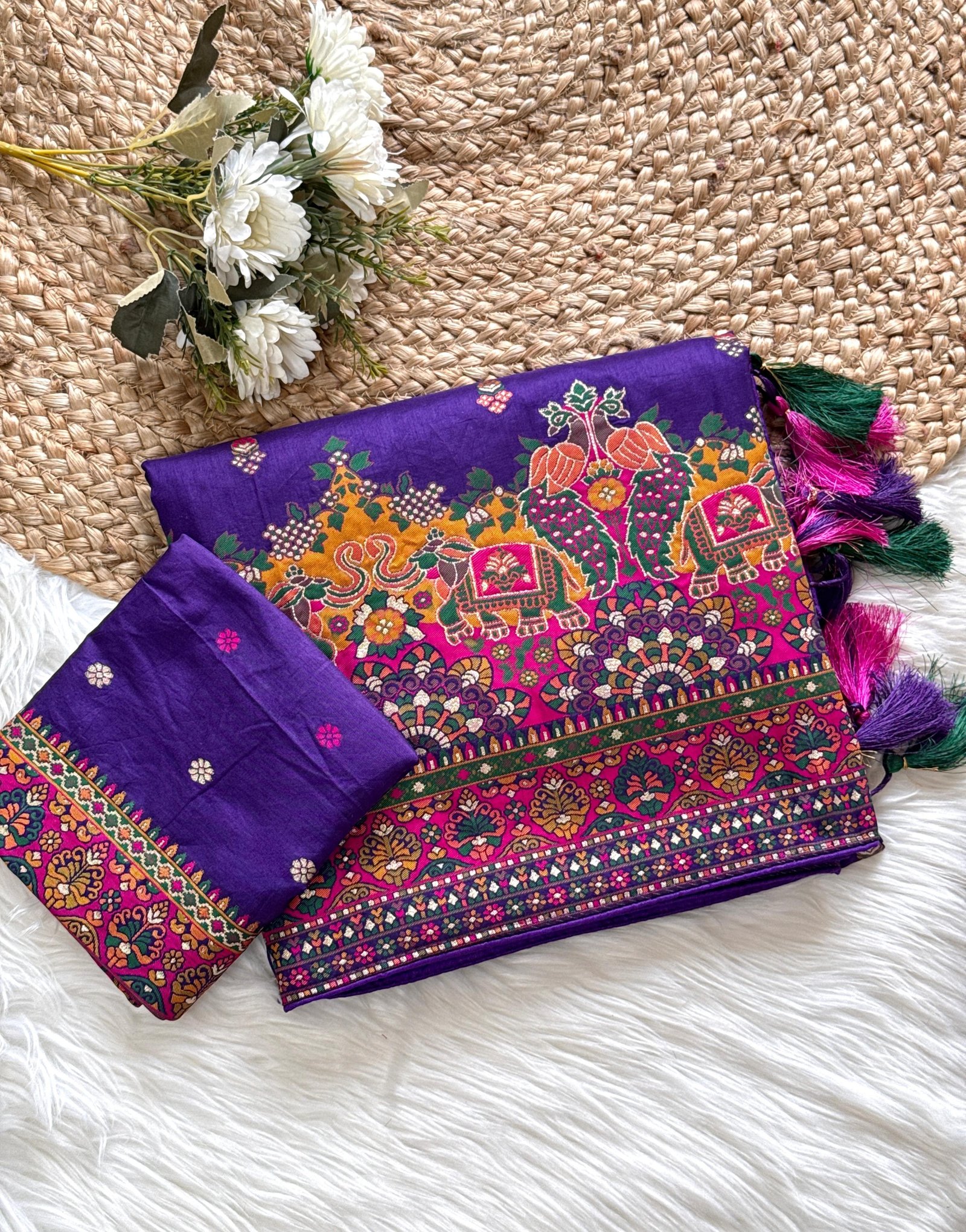 6 Rajwadi Pashmina saree image 3