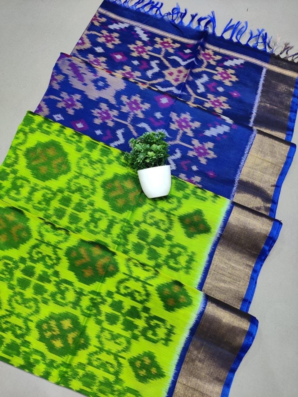 Single Ikkat Sico Cotton Sarees