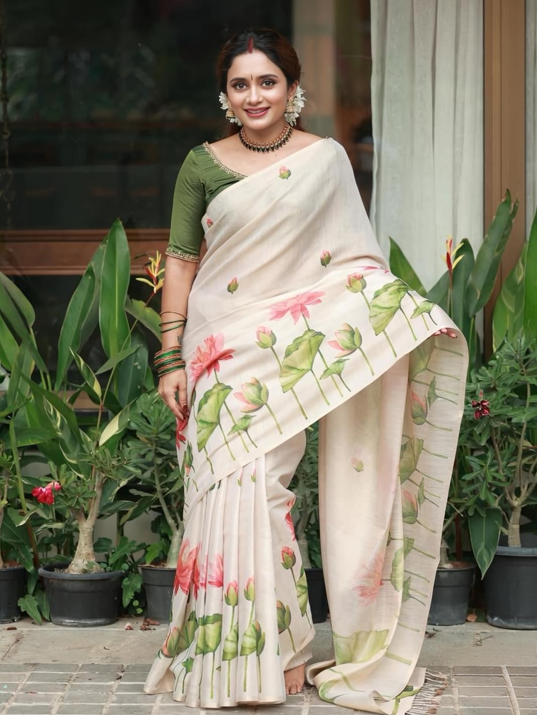 Linen Tissue Silk Saree
