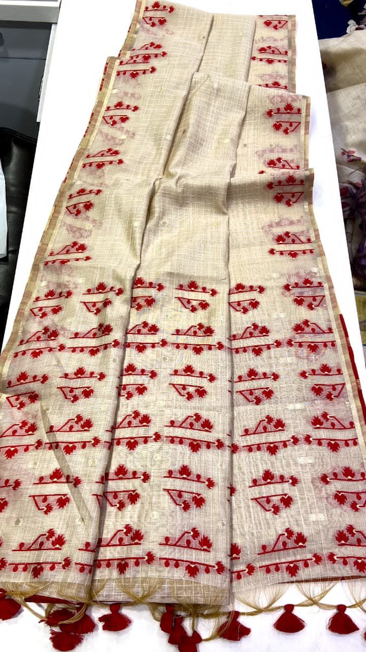 Khadi Cotton Feel Saree image 7