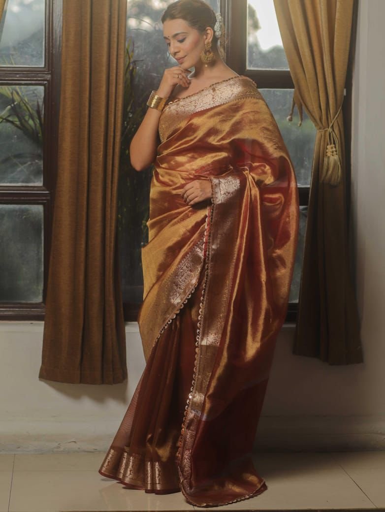 6 Banarasi Tissue Silk image 4