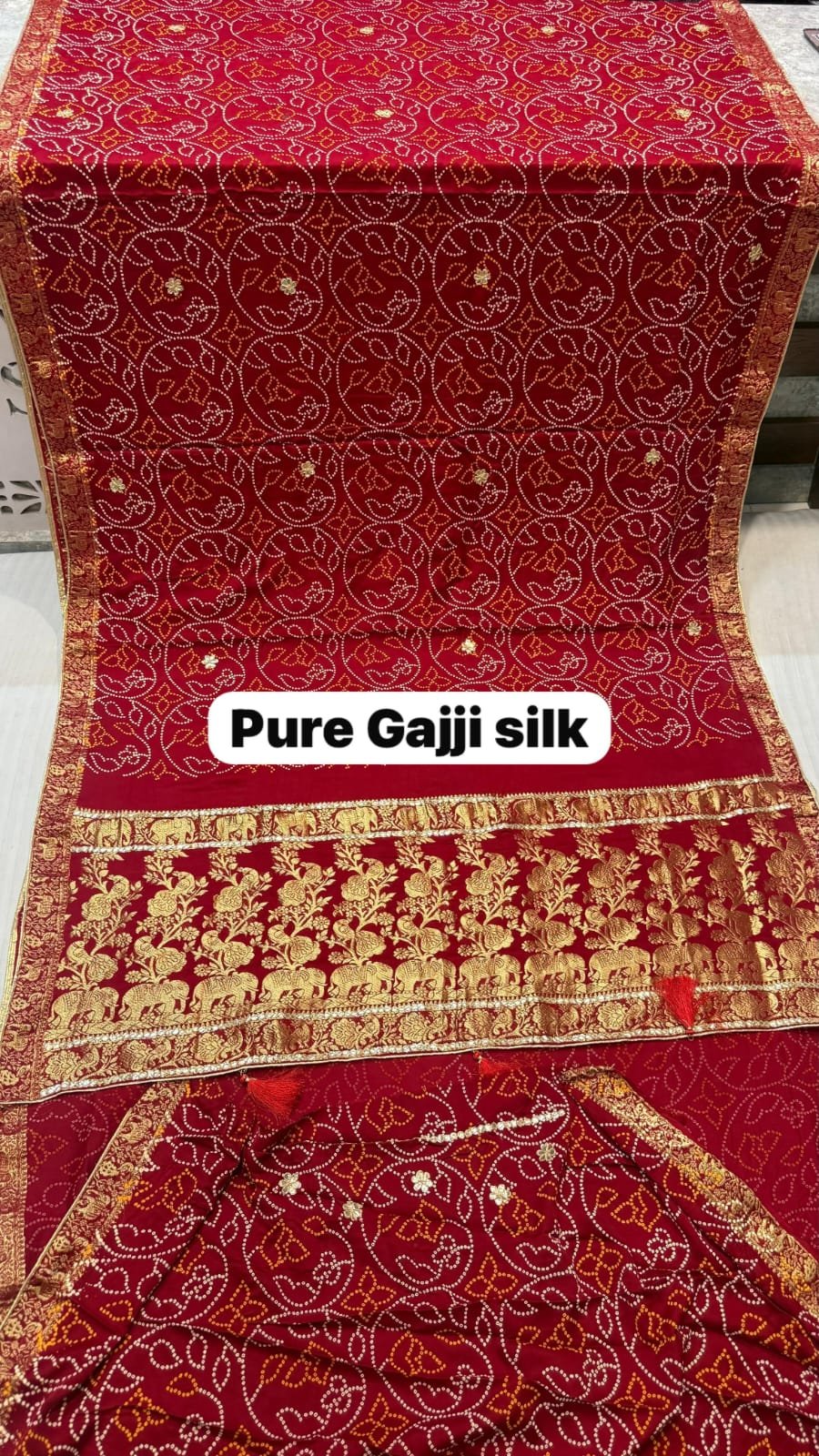 Pure HO Silk Handloom Silk Pure Bandhej Silk image 10