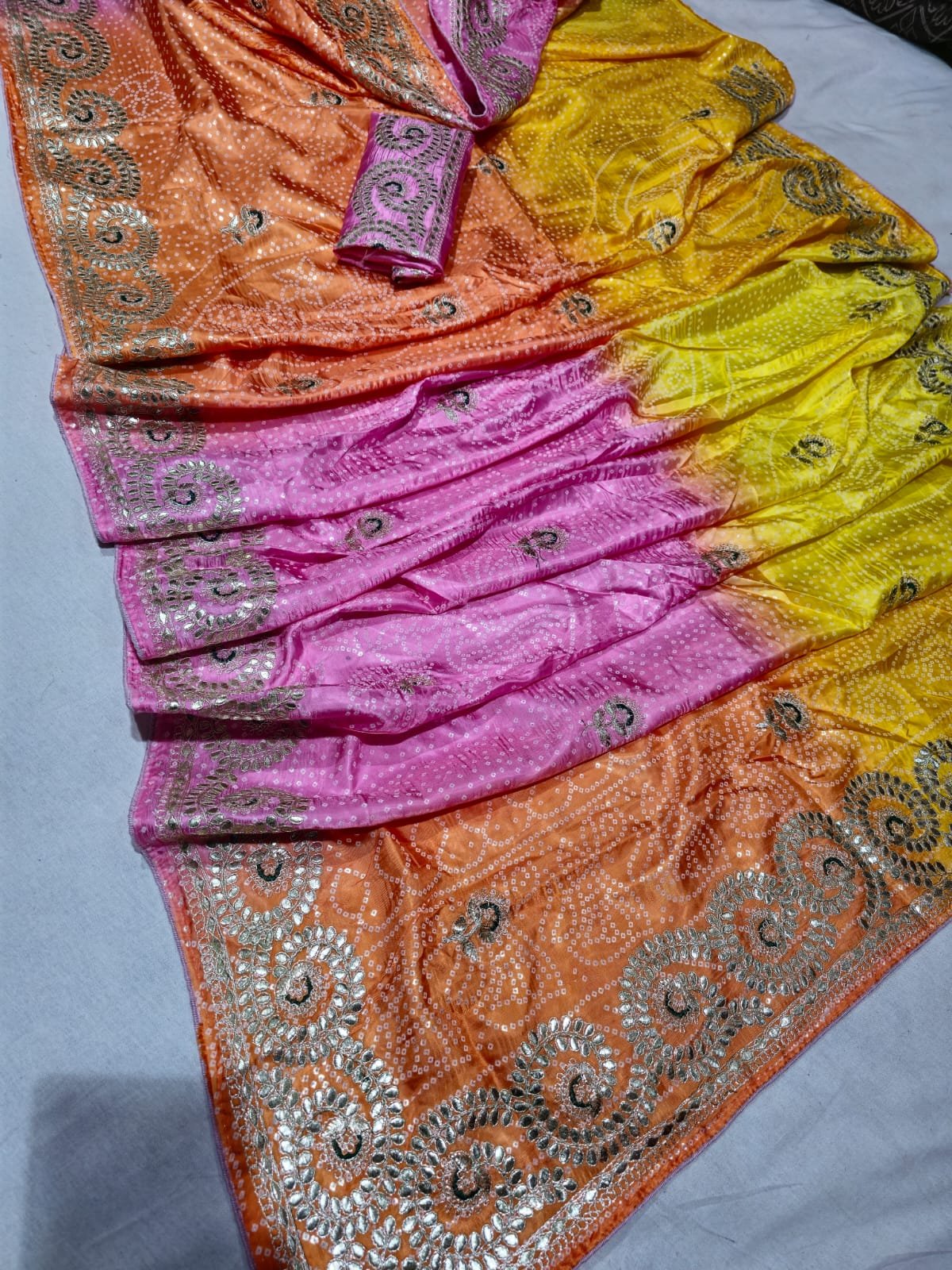Modal Gajji Silk Saree With Gota Patti