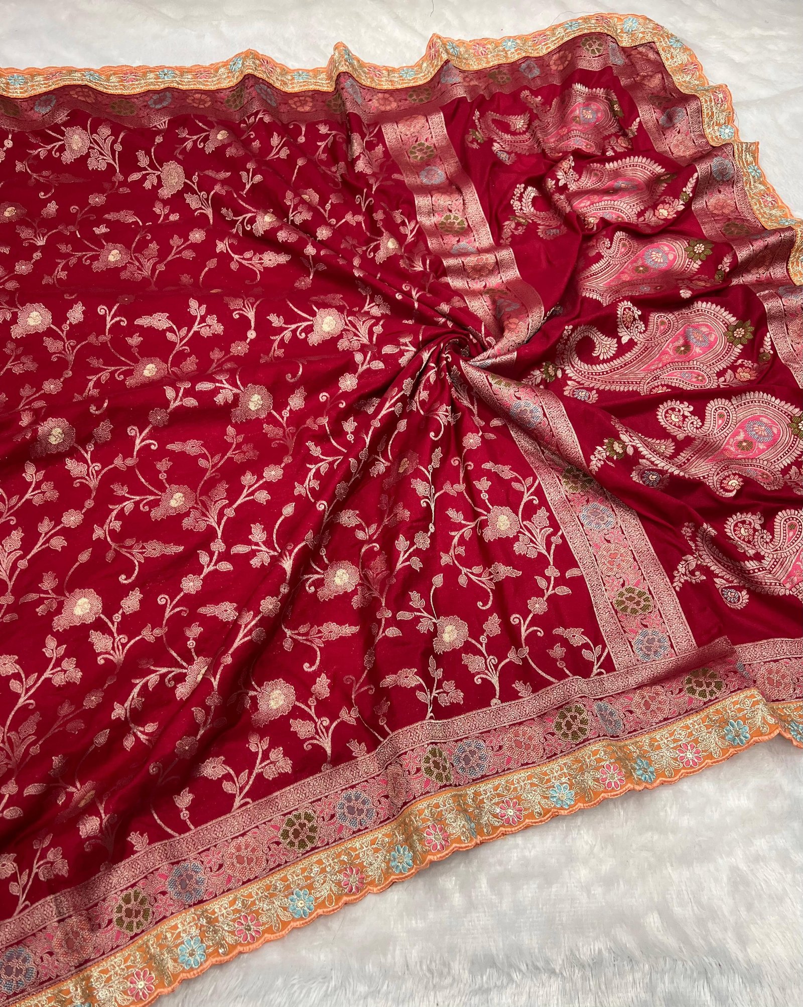 Pure Khaddi Crepe Georgette Meenakari Weaving image 3